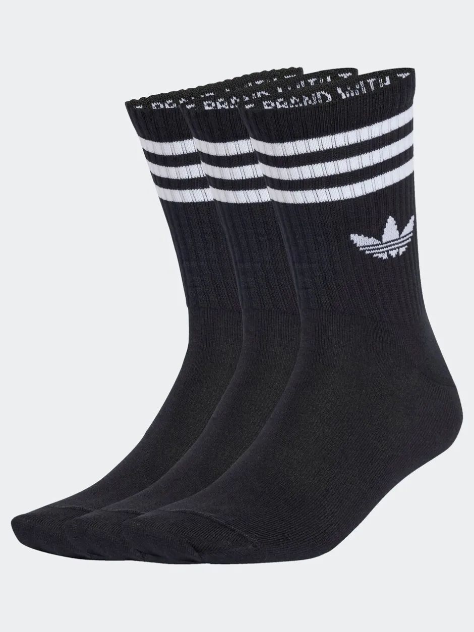 Sokken|Sokken|adidas originals Zwart - Ronde hals - 3-Strepen Crew Sokken 3 paar