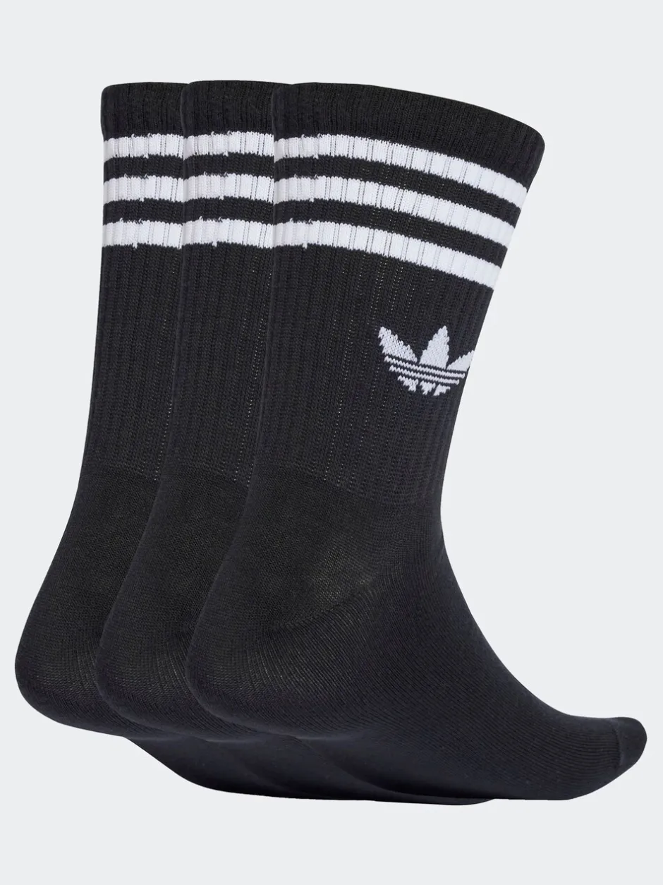 Sokken|Sokken|adidas originals Zwart - Ronde hals - 3-Strepen Crew Sokken 3 paar