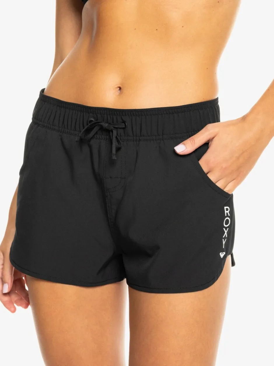 Shorts|Roxy - Wave boardshort met logo van 2 inch Zwart