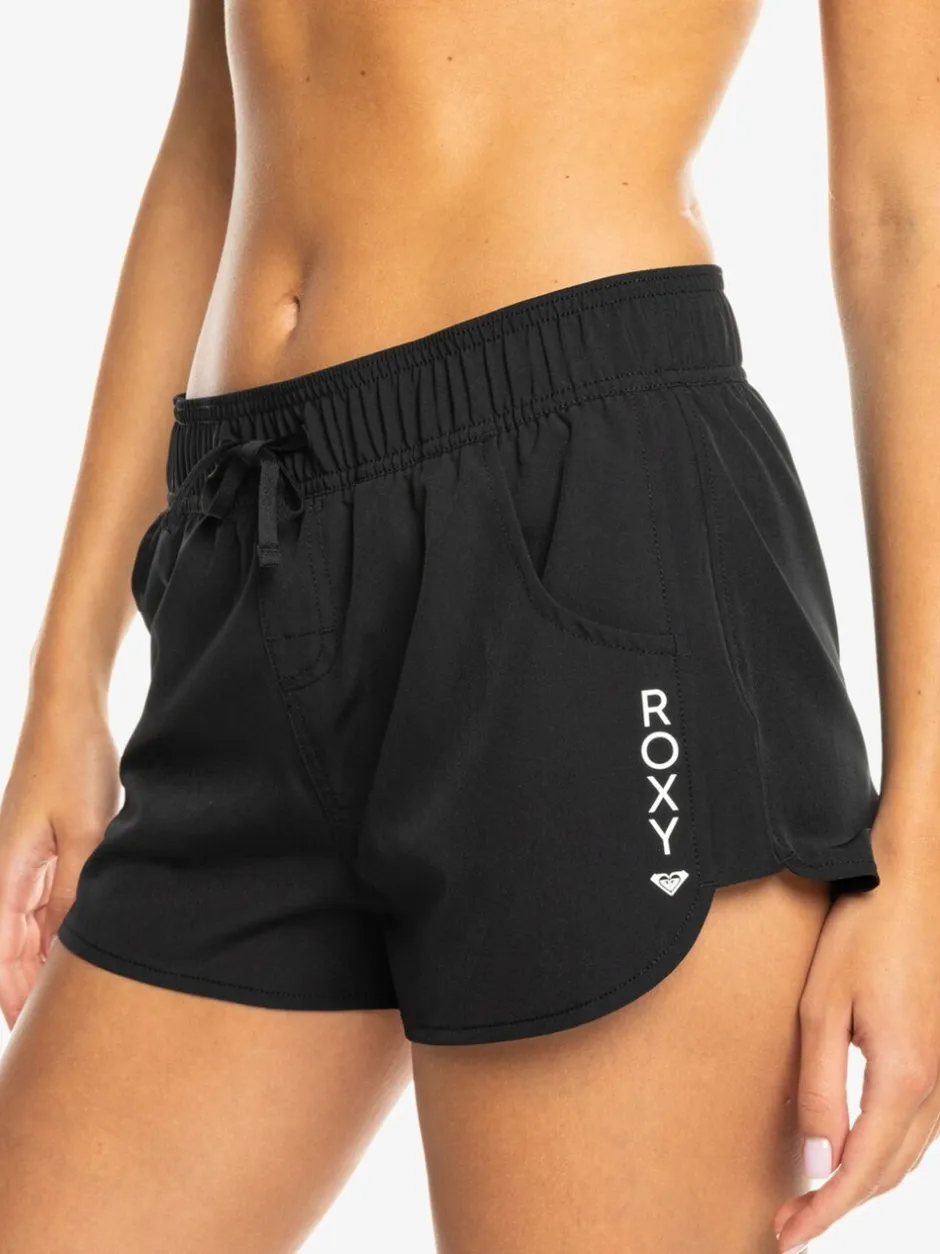 Shorts|Roxy - Wave boardshort met logo van 2 inch Zwart