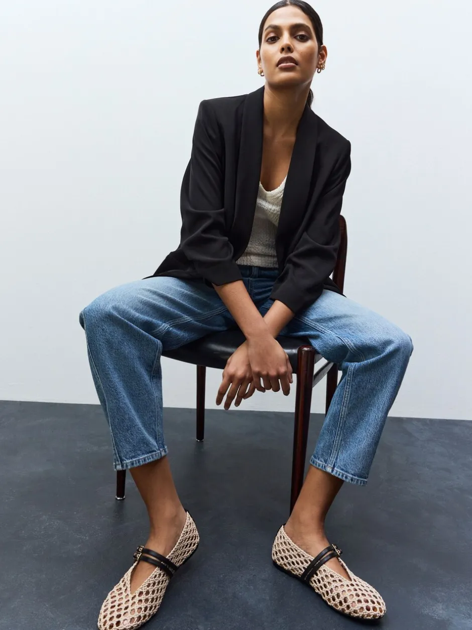 Kostuums En Werkkleding*Next Zwart - Ruimvallend blazer met gerimpelde mouwen