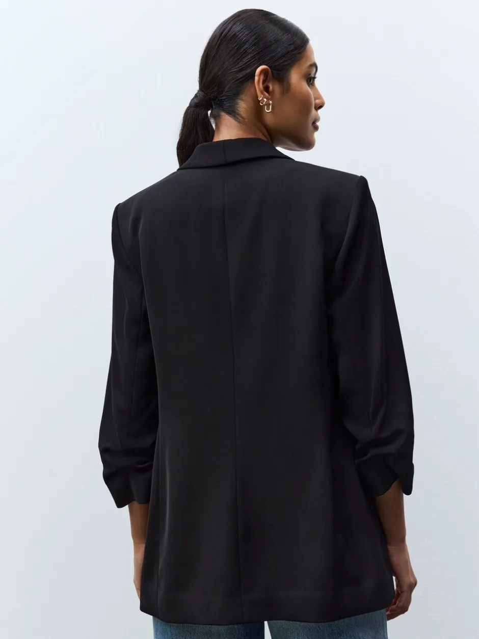 Kostuums En Werkkleding*Next Zwart - Ruimvallend blazer met gerimpelde mouwen