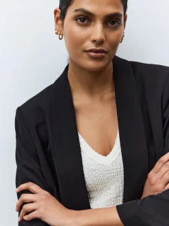 Kostuums En Werkkleding*Next Zwart - Ruimvallend blazer met gerimpelde mouwen