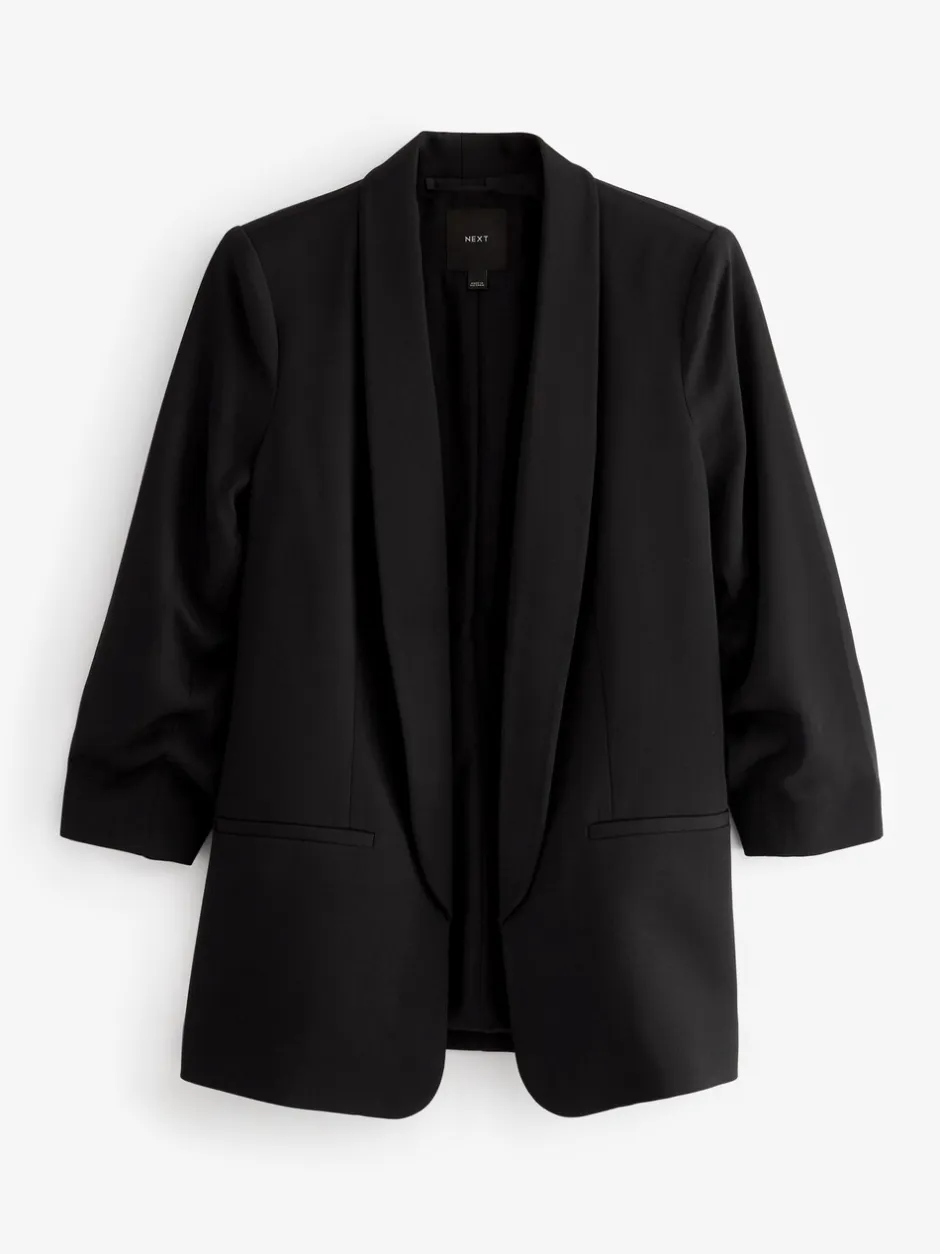 Kostuums En Werkkleding*Next Zwart - Ruimvallend blazer met gerimpelde mouwen