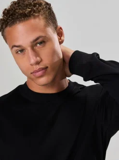 T-Shirts En Hemden*Next - Ruimvallend zwaar T-shirt met lange mouwen Zwart