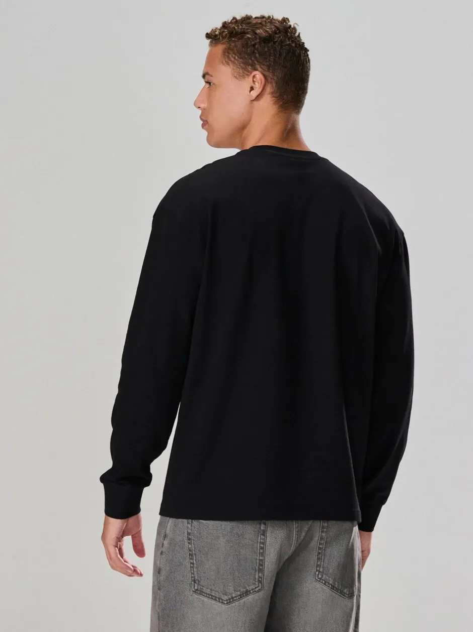 T-Shirts En Hemden*Next - Ruimvallend zwaar T-shirt met lange mouwen Zwart