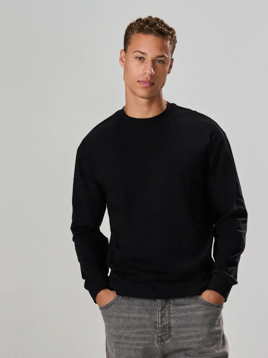 T-Shirts En Hemden*Next - Ruimvallend zwaar T-shirt met lange mouwen Zwart