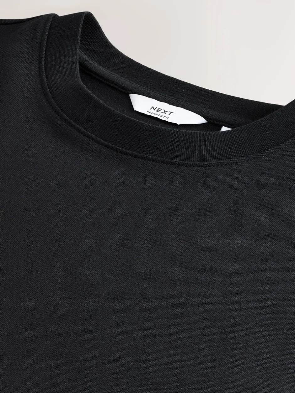 T-Shirts En Hemden*Next - Ruimvallend zwaar T-shirt met lange mouwen Zwart