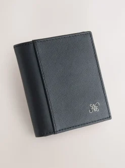 Portemonnees*Next Zwart - Saffiano Leather Swirly N Bifold Wallet