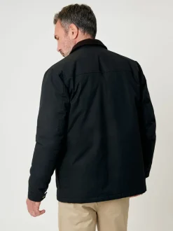 Jassen En Jacks|Saltwell - Waxed Cord Collar Jacket Zwart