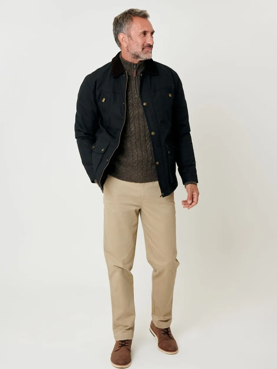 Jassen En Jacks|Saltwell - Waxed Cord Collar Jacket Zwart
