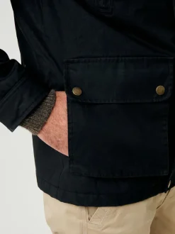 Jassen En Jacks|Saltwell - Waxed Cord Collar Jacket Zwart