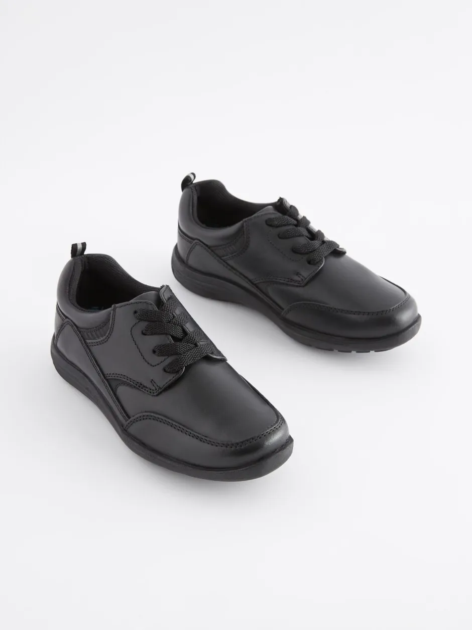 Schoolkleding*Next Zwart - School - Leren veterschoenen