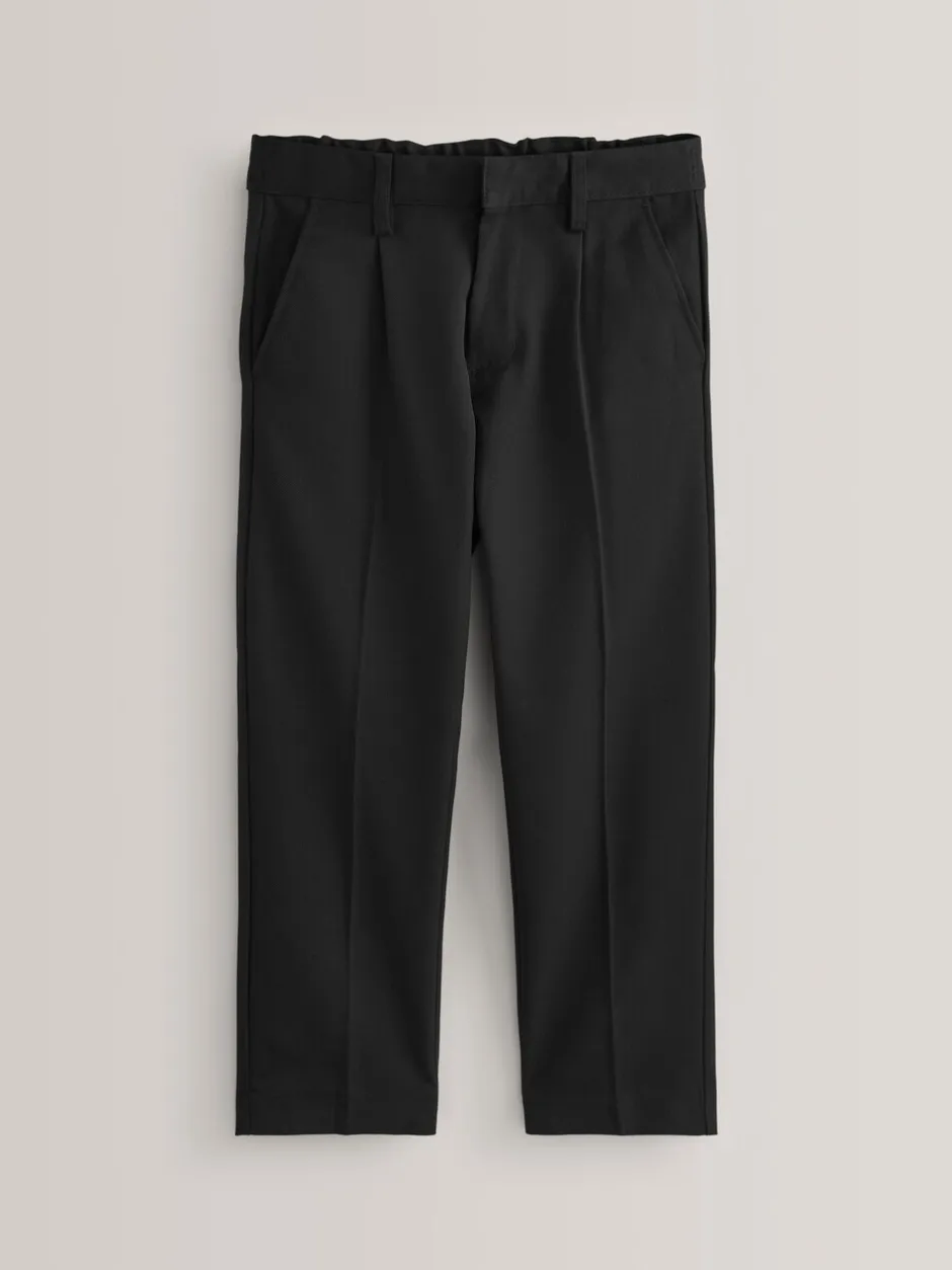 Schoolkleding|Broeken En Chino's|Next - Schoolbroek met geplooide voorkant (3-17 jr) Zwart