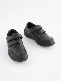 Schoolkleding*Next Zwart - Schoolschoenen van leer met klittenbandsluiting