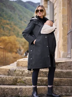 Jassen En Jacks|Moederschap*Seraphine - 3 in 1 Zwangerschaps- en draagparka met Borgvoering Zwart