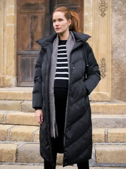 Jassen En Jacks|Moederschap*Seraphine - Lange 3-In-1 Zwangerschaps- en Draagjas Puffa Coat Zwart