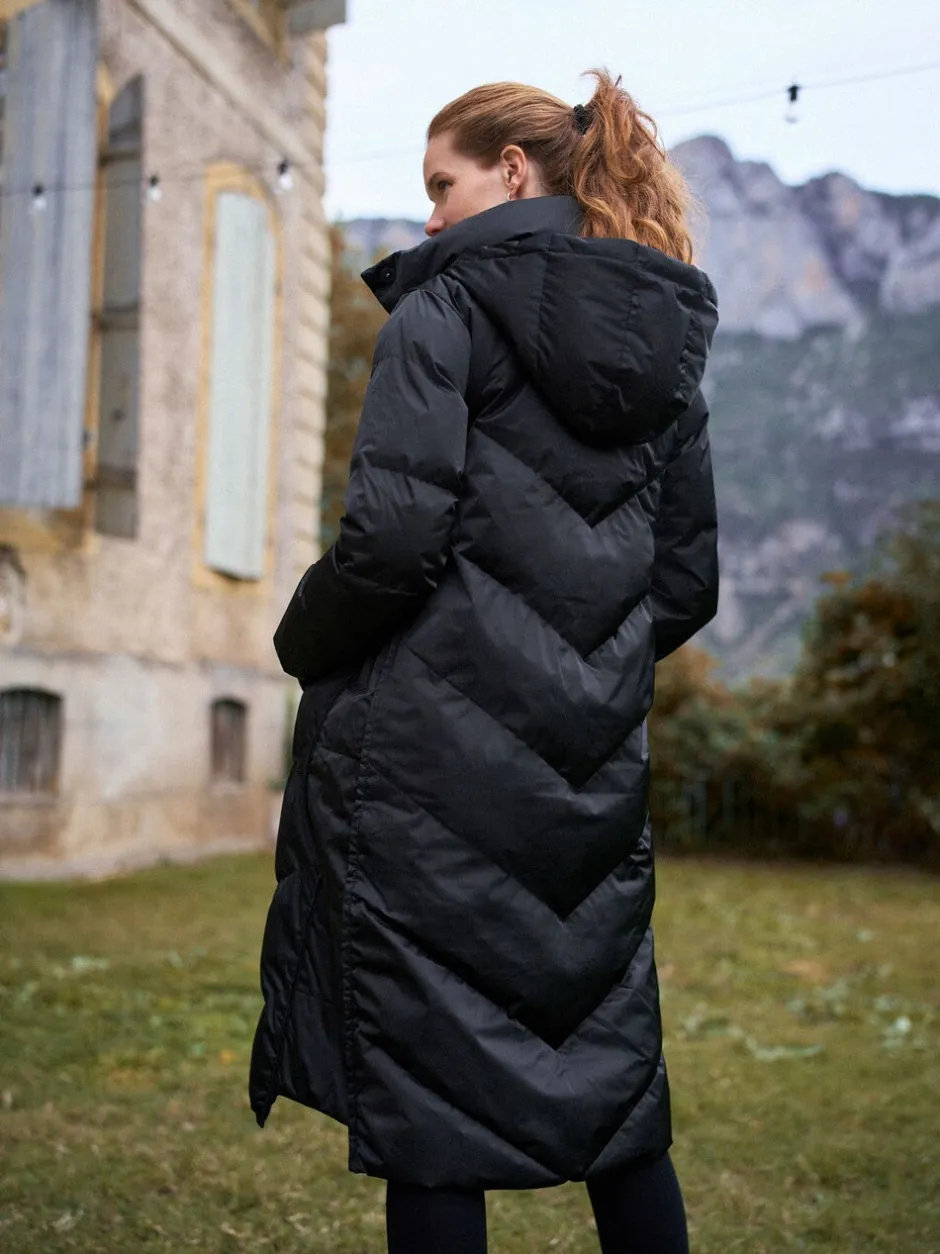 Jassen En Jacks|Moederschap*Seraphine - Lange 3-In-1 Zwangerschaps- en Draagjas Puffa Coat Zwart