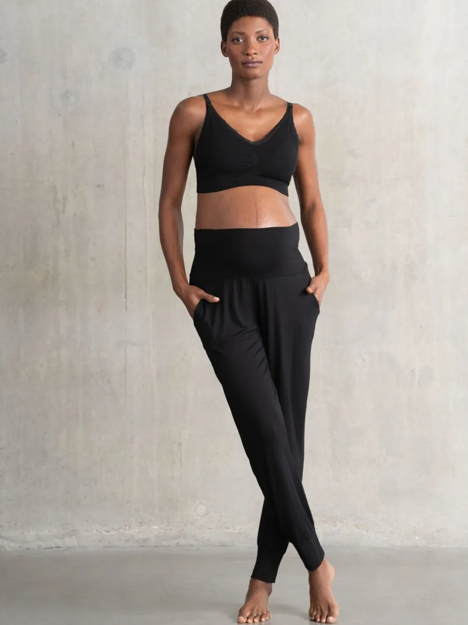 Pyjama's|Loungewear*Seraphine - Maternity & Nursing Loungewear Pyjamas 2 Piece Set Zwart