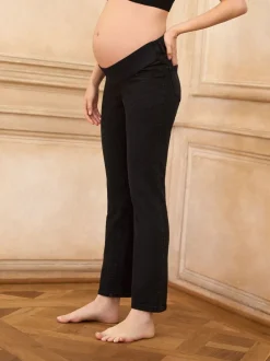 Moederschap|Seraphine - Premium Slim-Fit Zwangerschapsjeans van Biologisch Katoen Onder de Buik Zwart