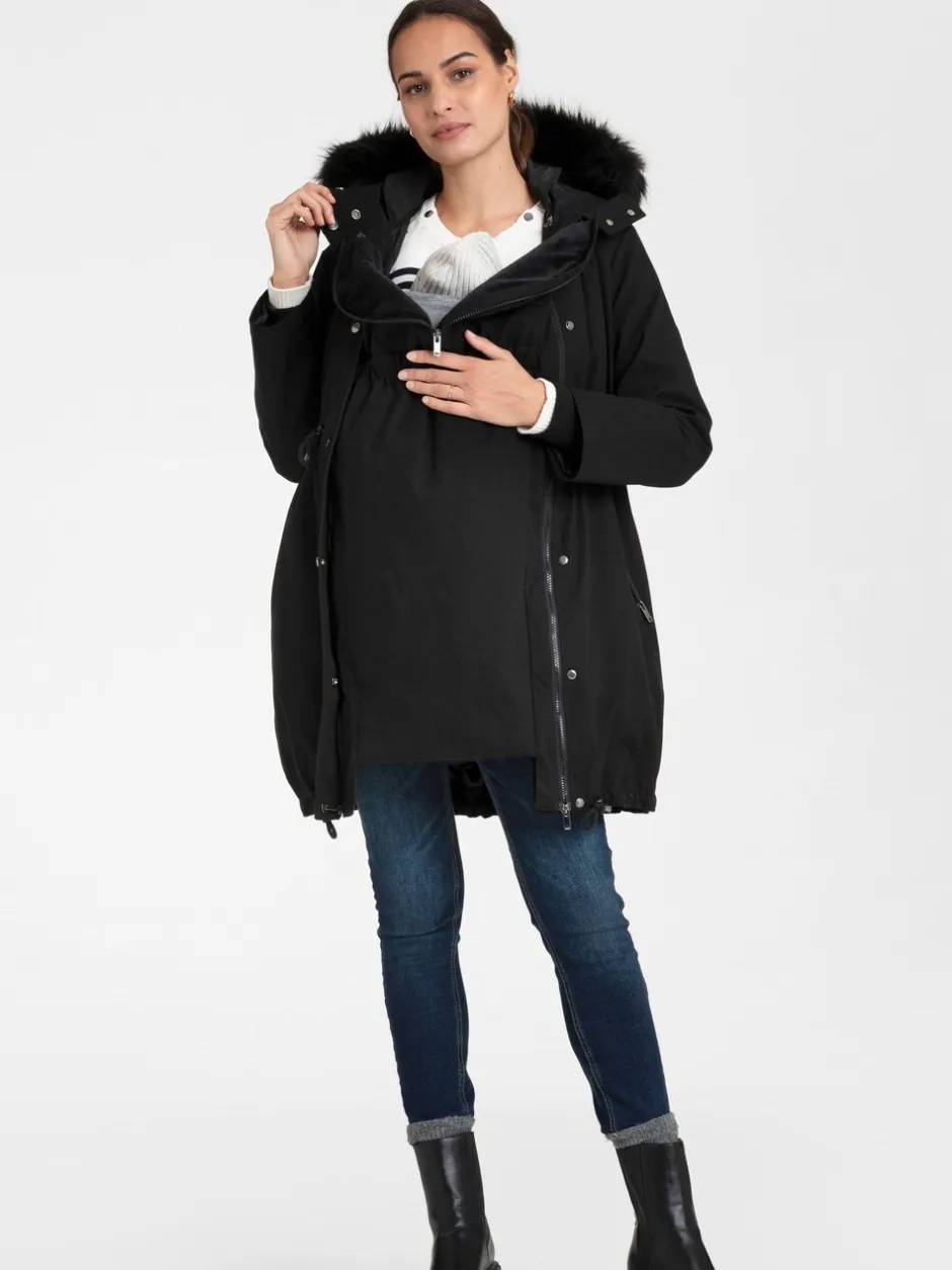 Jassen En Jacks|Moederschap*Seraphine - Premium Sub-Zero donsgevulde 3-in-1 zwangerschaps- en draagparka Zwart