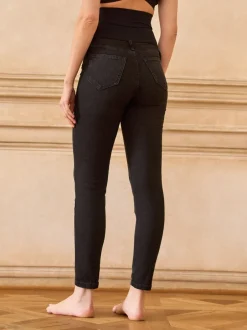 Jeans|Moederschap*Seraphine - Tall Premium Organic Overbump Maternity Skinny Jeans Zwart