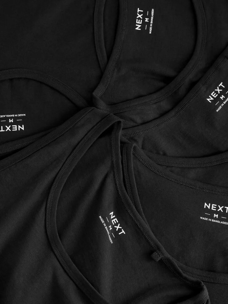 Ondergoed|Ondergoed|Next - Set van 5 100% katoenen hemden met laagjes Zwart