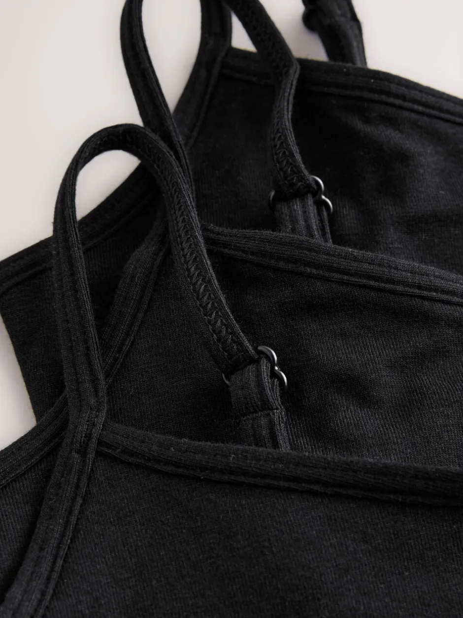 Alle Ondergoed*Next - Set van 3 crop tops met bandjes (5 - 16 jr) Zwart