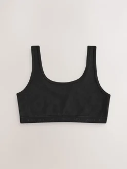 Alle Ondergoed*Next Zwart - Set van 3 crop tops met diepe ronde hals (5 - 16 jr)