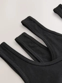 Alle Ondergoed*Next Zwart - Set van 3 crop tops met diepe ronde hals (5 - 16 jr)