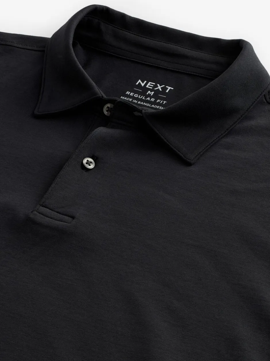 Poloshirts|Next Zwart - Set van 3 jersey poloshirts met korte mouwen