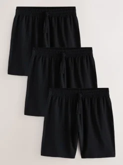 Pyjama's|Loungewear*Next - Set van 3 jersey pyjamashorts Zwart