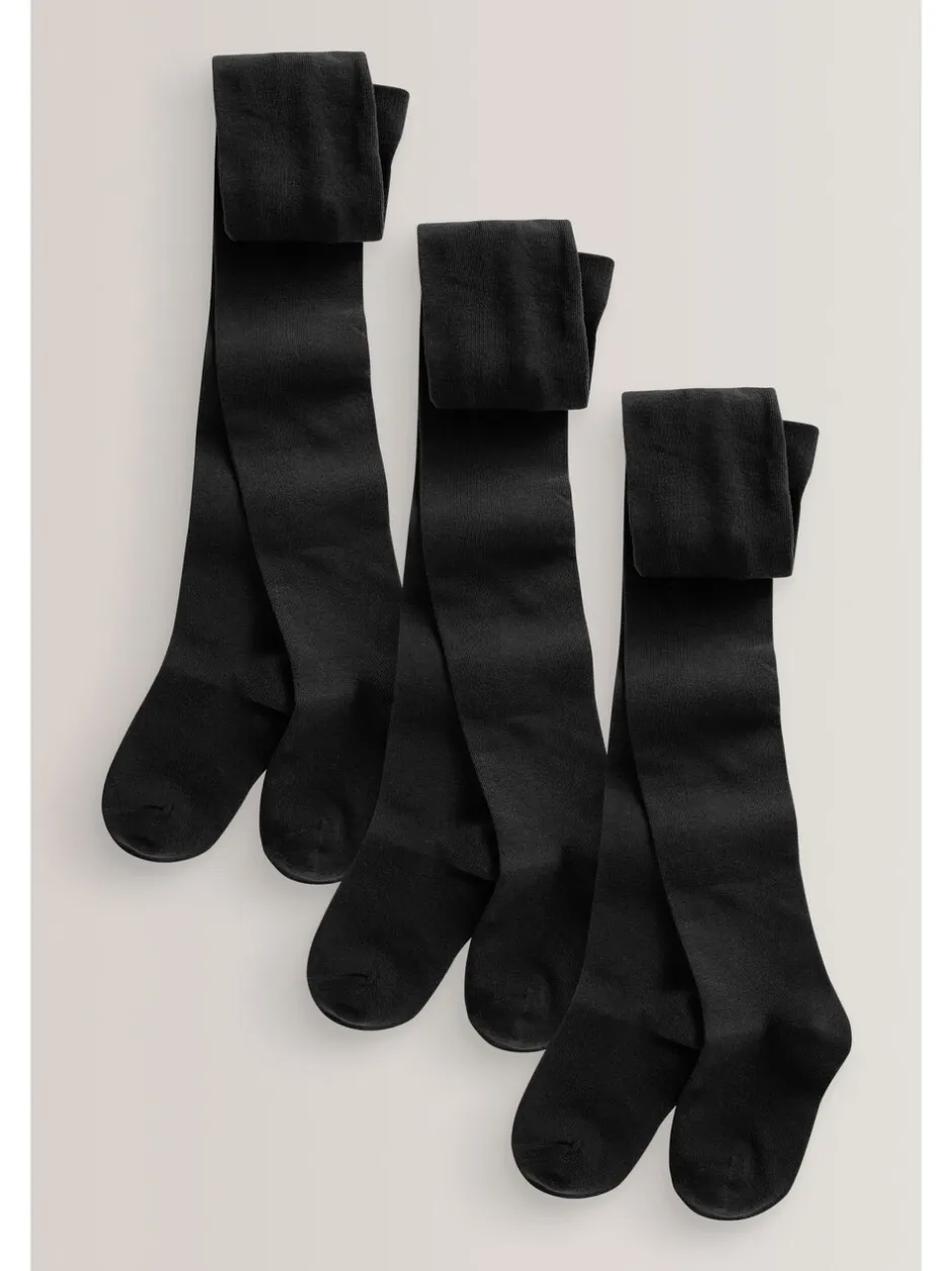 Sokken En Panty's|Multipacks*Next Zwart - Set van 3 katoenrijke schoolmaillots