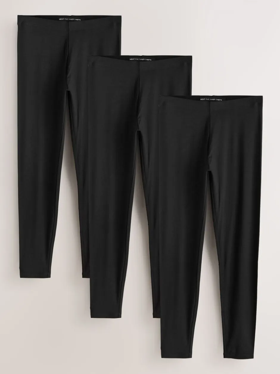 Leggings En Joggingbroeken|Next Zwart - Set van 3 lange leggings