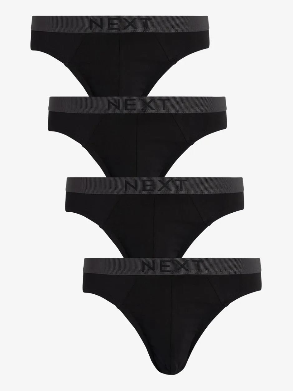 Ondergoed|Ondergoed*Next Zwart - Set van 4 Puur 100% katoenen onderbroeken