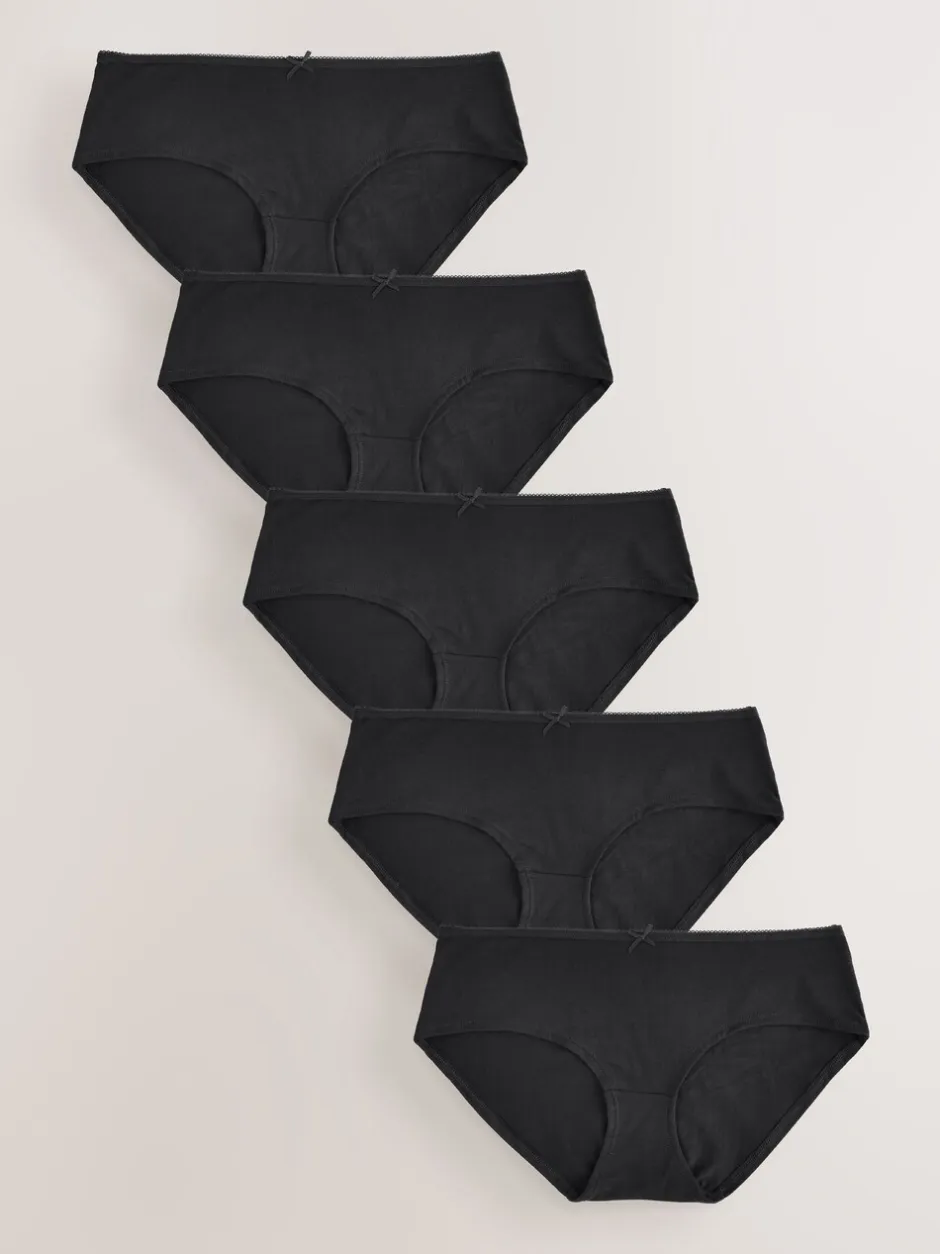 Onderbroeken*Next - Set van 5 slips met hoog katoengehalte Zwart