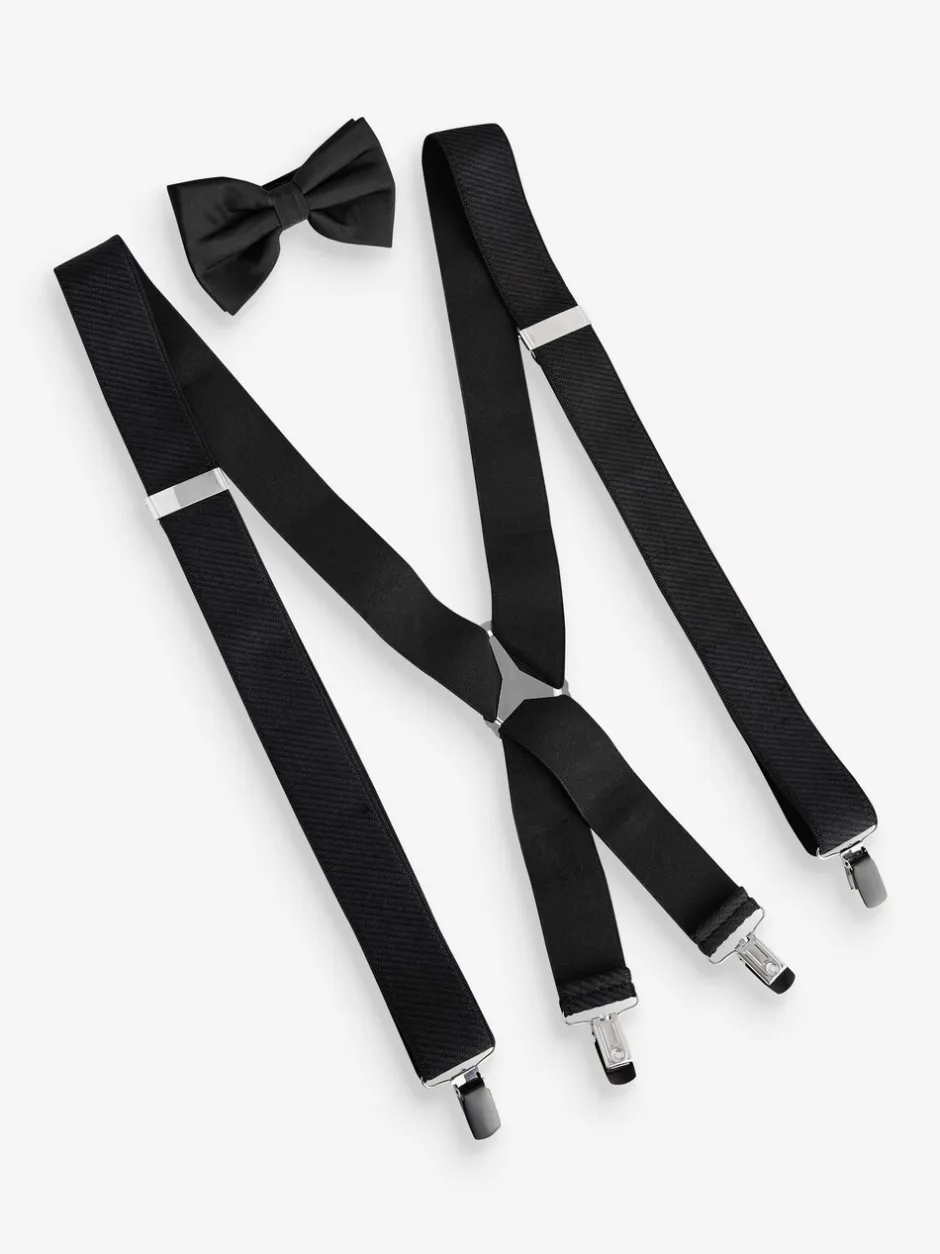 Riemen En Bretels*Next Zwart - Set van brede bretels en vlinderstrik