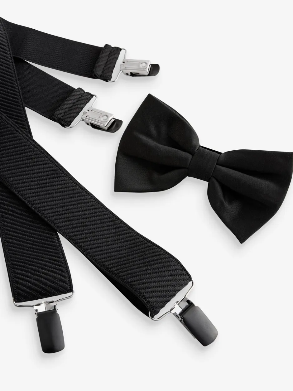 Riemen En Bretels*Next Zwart - Set van brede bretels en vlinderstrik