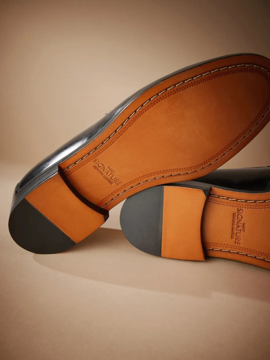 Schoenen|Formele Schoenen*Next Zwart - Signature - Italiaanse penny-loafers van leer