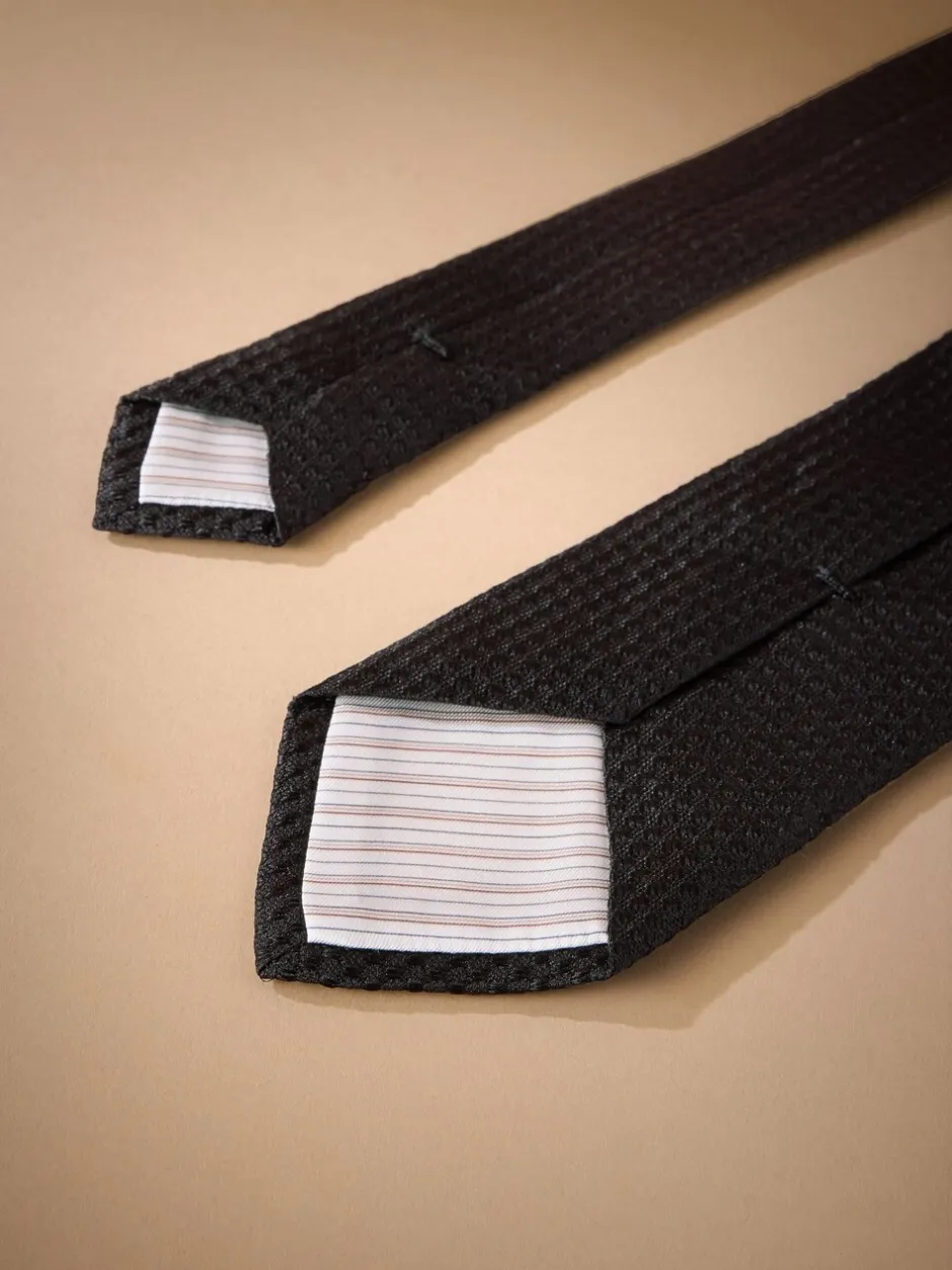 Stropdassen En Pochets*Next - Signature das met textuur van Italiaanse zijde Zwart