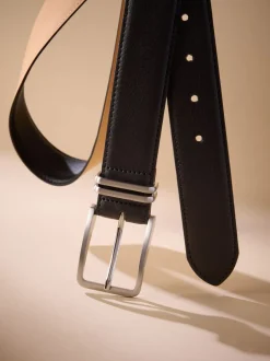 Riemen En Bretels*Next - Signature Leather Belt With Metal Keeperloop Zwart