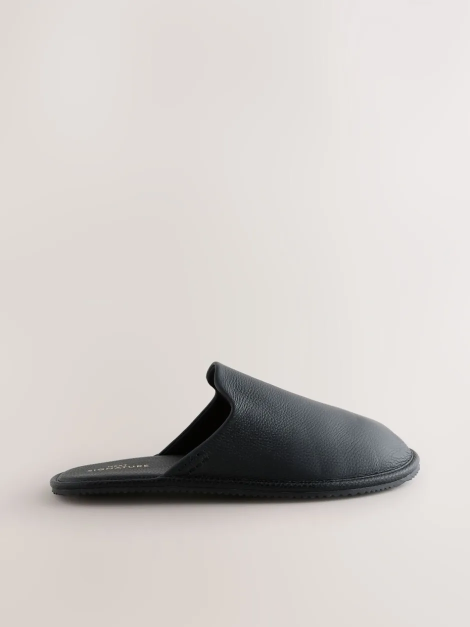 Pantoffels|Next Zwart - Signature Leather Mule Slippers
