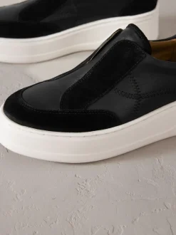 Sneakers*Next Zwart - Signature leren instapsneakers met dikke zool en plateauzool