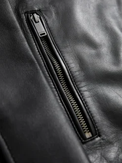 Jassen En Jacks*Next - Signature leren jack met kraag Zwart