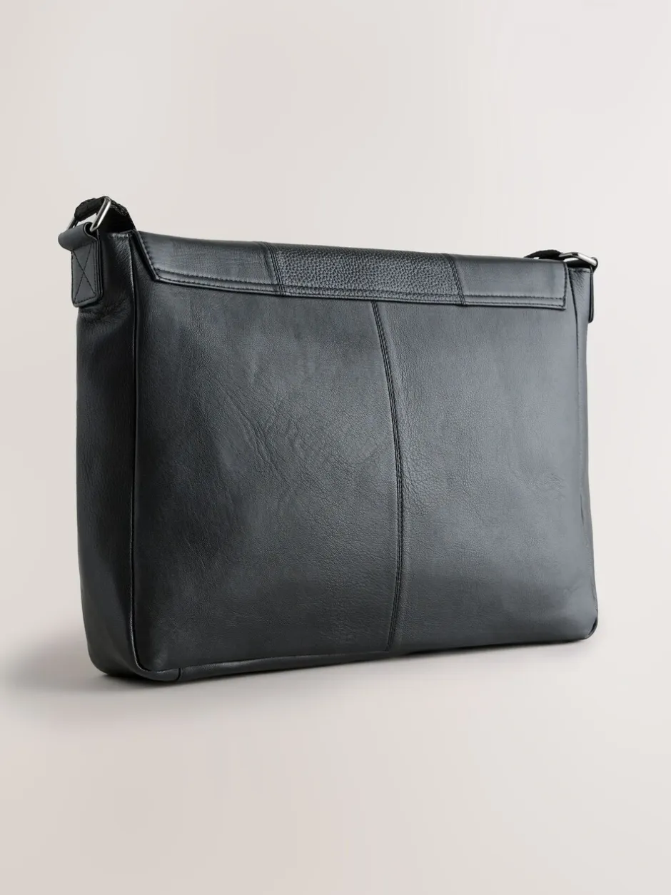 Tassen|Next - Signature leren messenger-tas Zwart