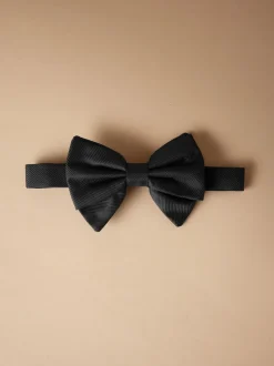 Stropdassen En Pochets*Next Zwart - Signature Made In Italy gestructureerde zijden vlinderdas