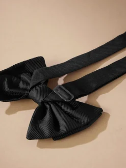 Stropdassen En Pochets*Next Zwart - Signature Made In Italy gestructureerde zijden vlinderdas