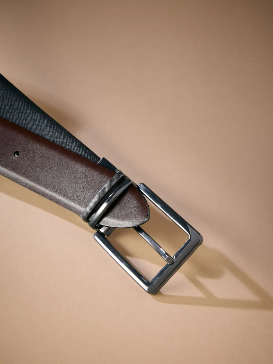 Riemen En Bretels|Next Zwart - Signature Reversible Belt