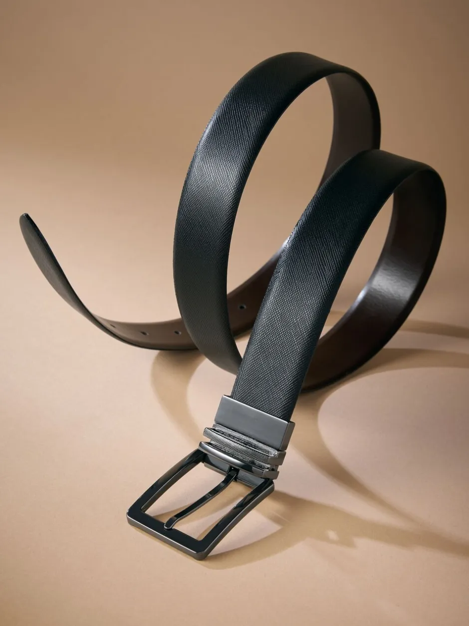 Riemen En Bretels|Next Zwart - Signature Reversible Belt