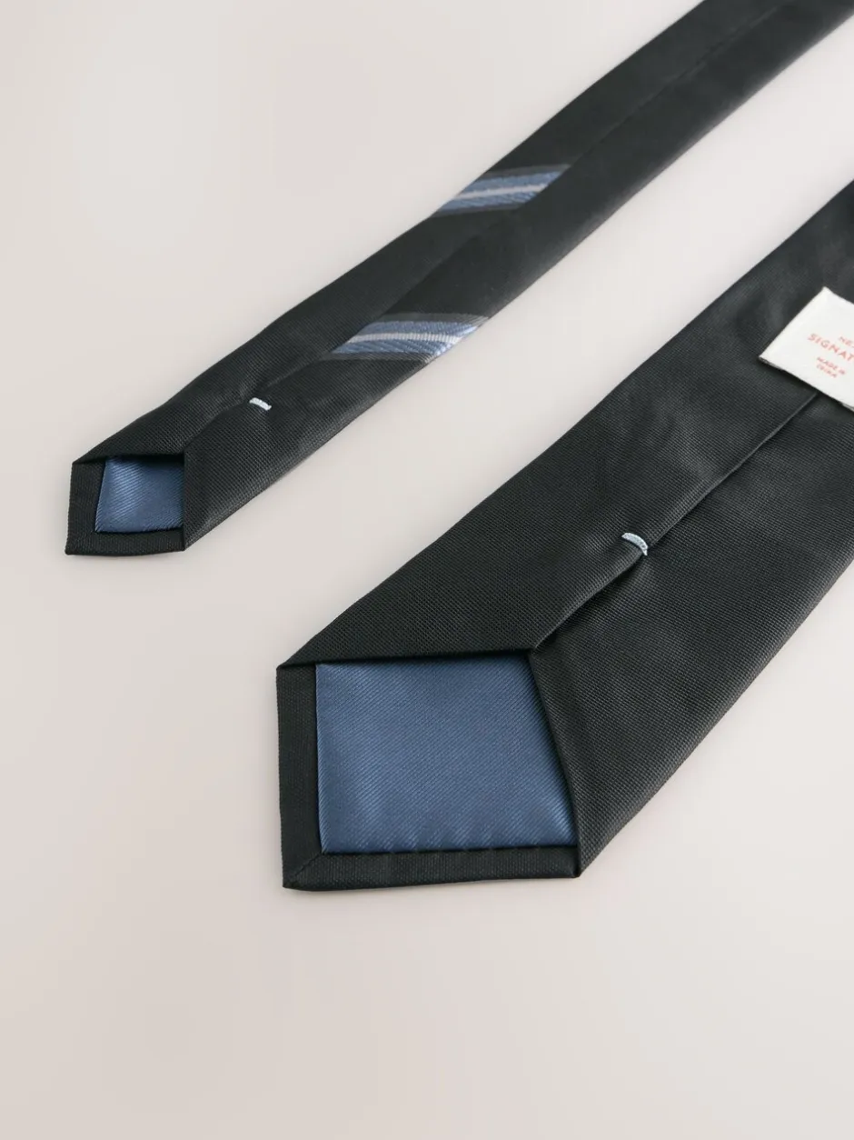 Stropdassen En Pochets|Next Zwart - Signature zijden das